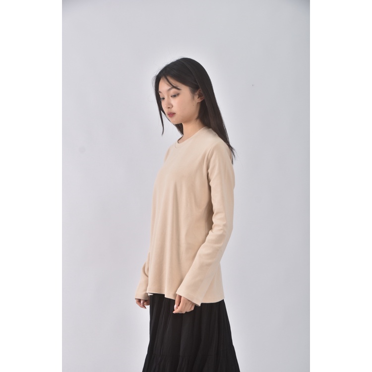 (L) able co韓牌質感圓領杏色長袖上衣二手衣, , large