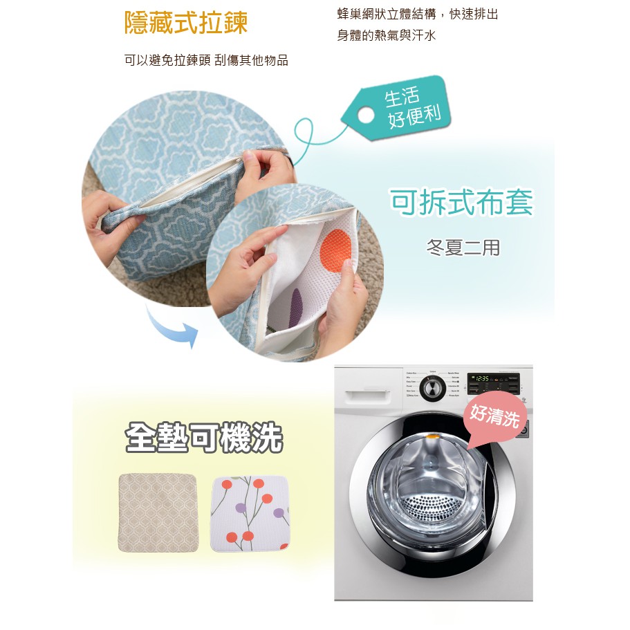 【格藍傢飾】雅室緹花坐墊套-咖/藍, , large