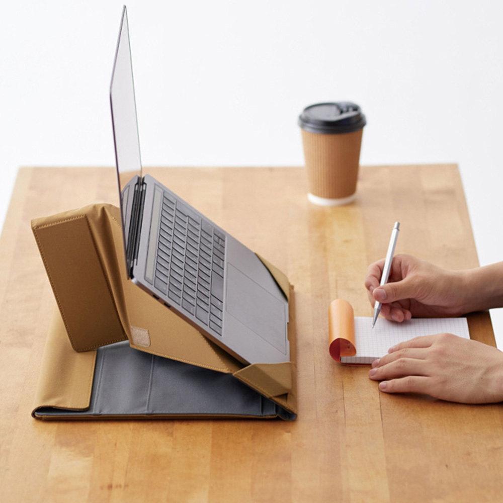 *需預訂【KING JIM】NESTY隨行支架筆電包 軍綠/(NST10)茶色, , large