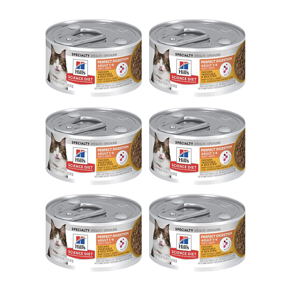 【Hills 希爾思】成貓完美消化雞肉佐蔬菜與米健康美饌主食罐 82gX6罐/盒(605837), , large