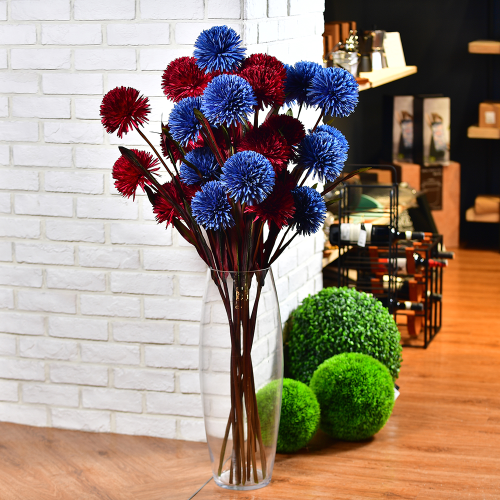 【YU Living】仿真裝飾薊花 人造花-酒紅, , large