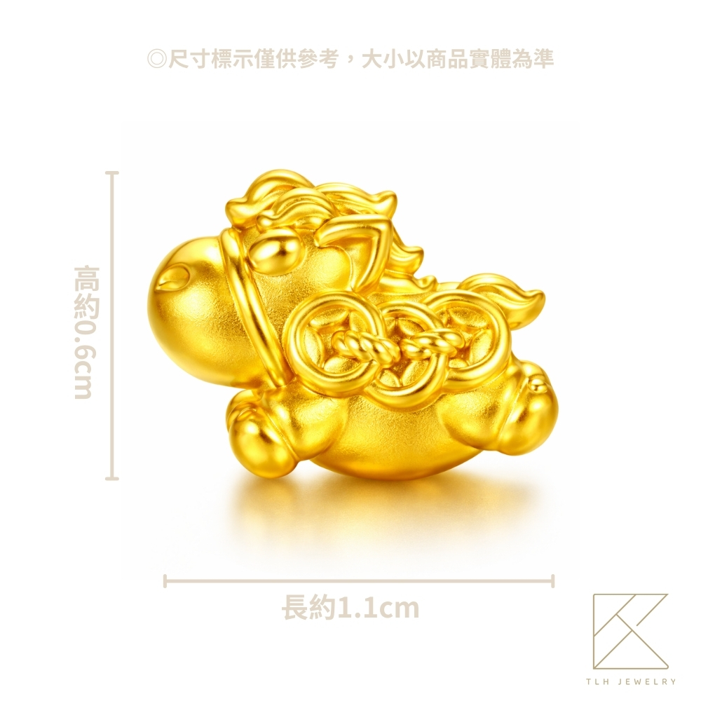 【TLH】黃金墜編織手繩 純金999 HORSE發生 約重0.08錢&plusmn;0.02 隨機贈送馬年御守 (馬年 過年 送禮), , large