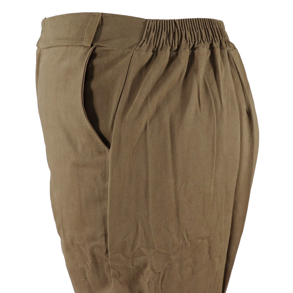 特大尺碼-版型偏大 女款 高腰 直筒 休閒褲-黑/棕-0104075, , large