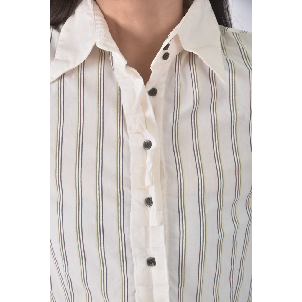 (S) g2000排扣白色短袖上衣二手衣, , large