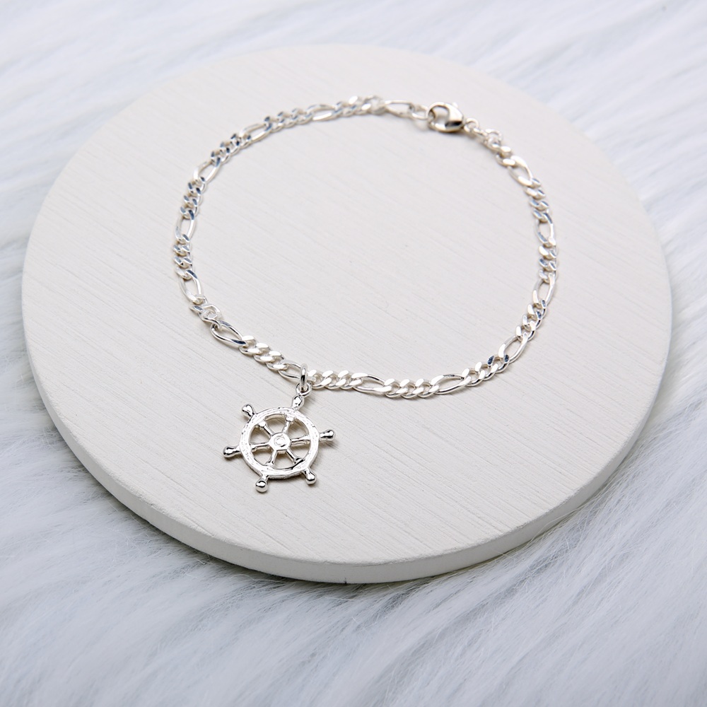 【Angel & Me】船舵 舵輪 掌舵人生 s925純銀手鍊 腳鍊 生日禮物, , large