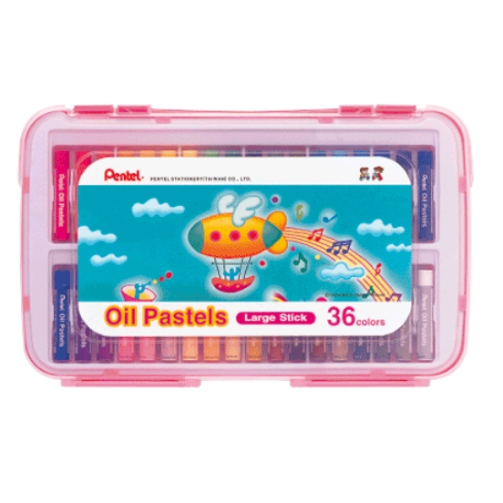 Pentel 飛龍文具 特大粉蠟筆PP盒 (GHTP)12色 GHTP-12, , large