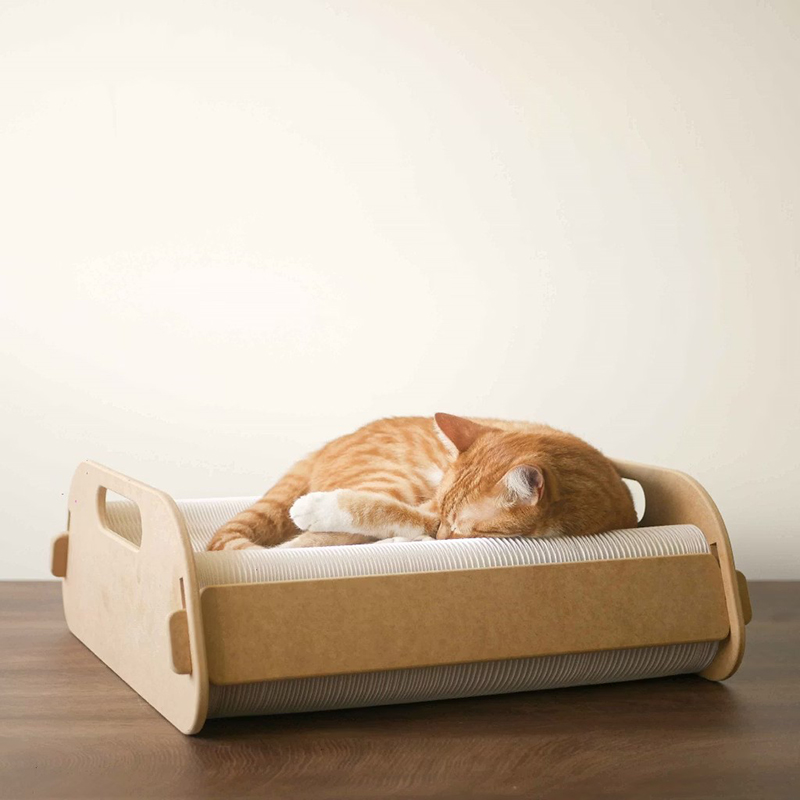 Waffle | Honeycomb Paper Storage Cat Bed, , large