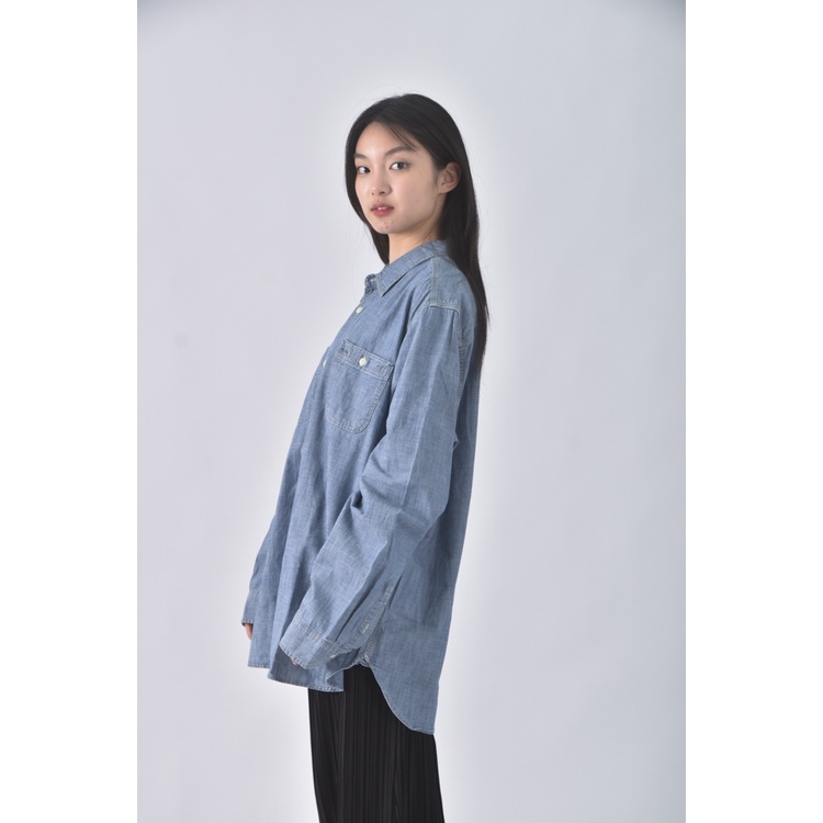 (XL) gap質感棉質純棉藍色長袖上衣二手衣, , large