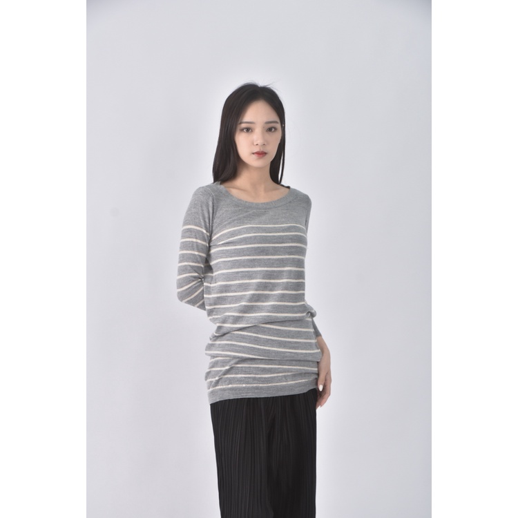 (S) uniqlo質感羊毛純羊毛灰色長袖上衣二手衣, , large