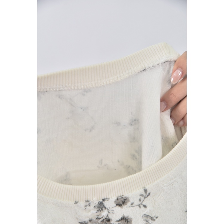 (M) epabis質感棉質圓領白色長袖上衣二手衣, , large