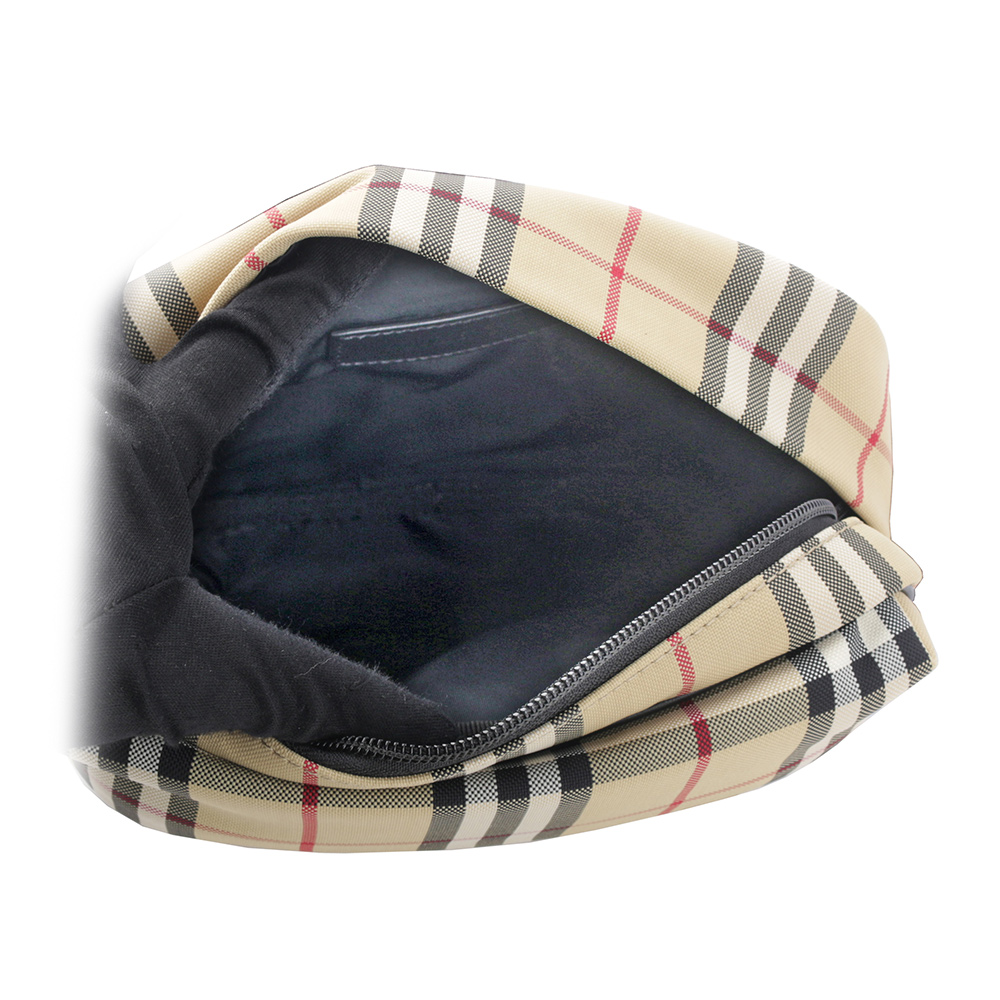 BURBERRY Paddy 格紋尼龍帆布拉鍊斜背包/經典米色, , large