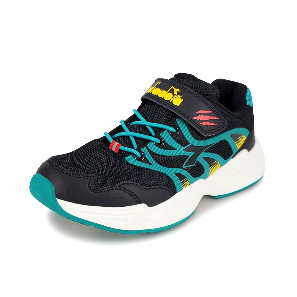 DIADORA迪亞多那 兒童潮流運動鞋 童運動鞋 童鞋 時尚 漸層 寬楦 輕量 透氣 吸震 足弓支撐 止滑 黑 白桃, , large