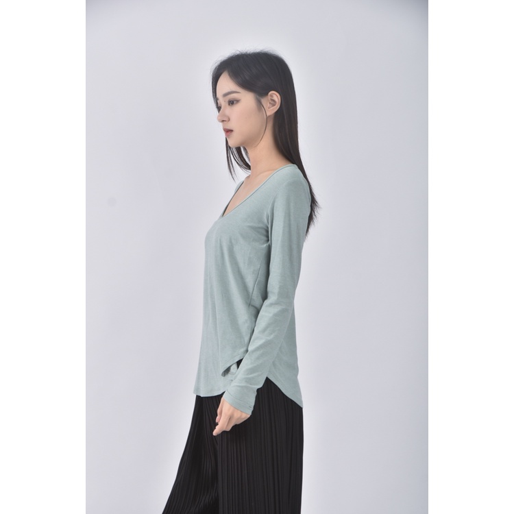 (S) beyond yoga圓領綠色長袖上衣二手衣, , large