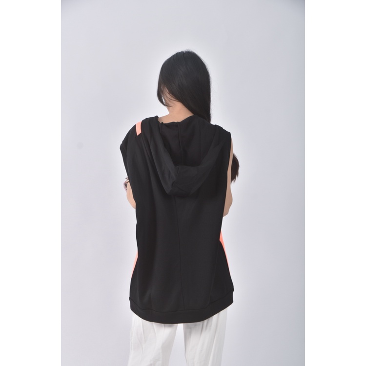 (XL) armani exchange棉質連帽背心黑色外套二手衣, , large