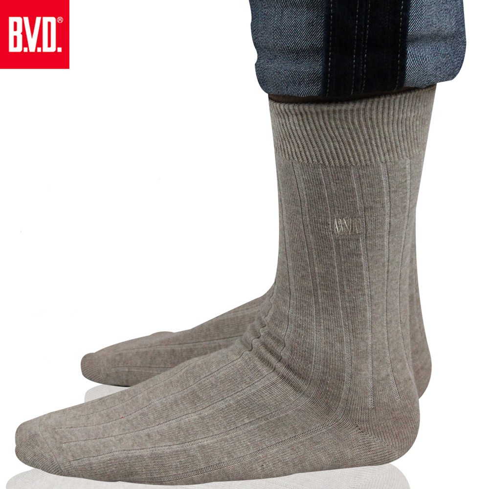 【BVD】素面直條男休閒襪<酒紅>BN407 男襪 長襪 休閒襪, , large