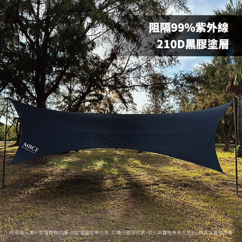 Hexagonal Tarp with Black Coating, , large