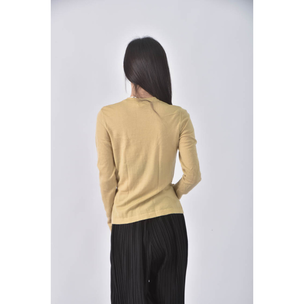 (S) liviana conti排扣黃色長袖上衣二手衣, , large