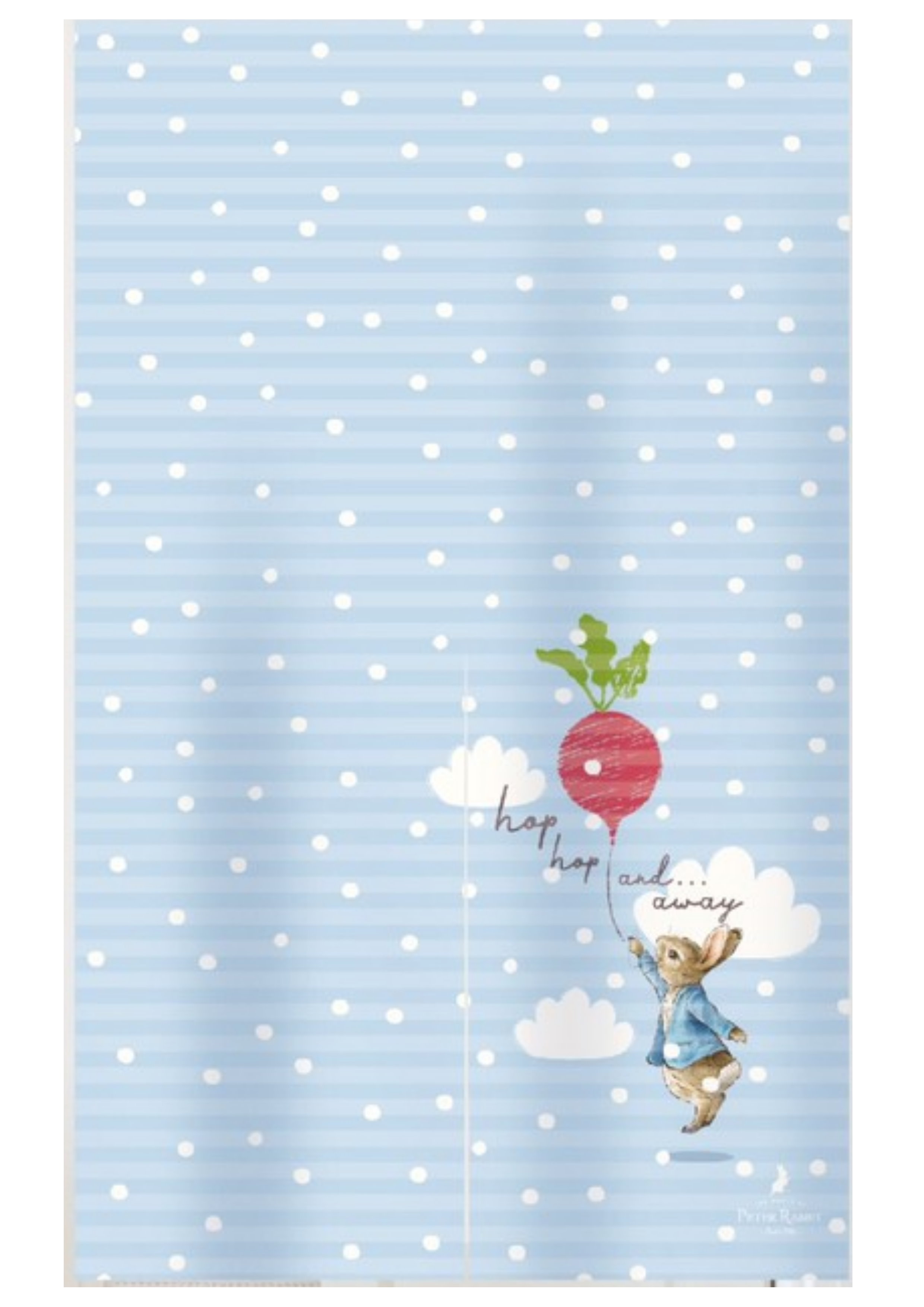 比得兔長門簾-白色雪花