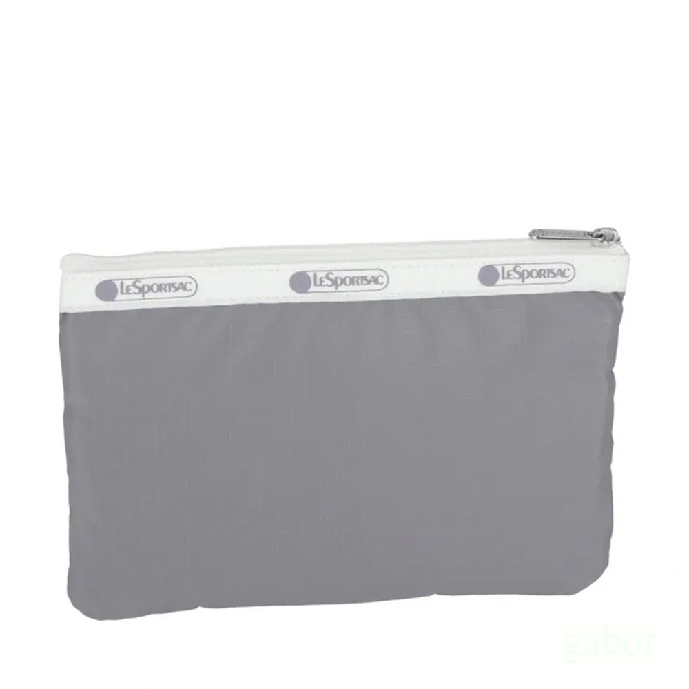 LeSportsac 3-zip Cosmetic 三層拉鍊化妝包 -滾邊寧靜灰, , large