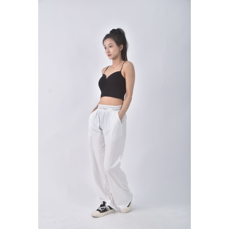 (M) 【安于晴Charlene私服】calvin klein高腰運動質感白色長褲二手衣, , large