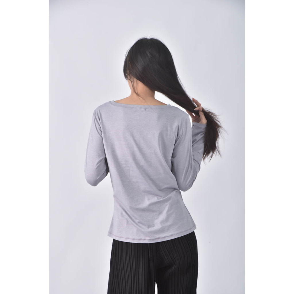 (M) mollifix褶皺紫色長袖上衣二手衣, , large