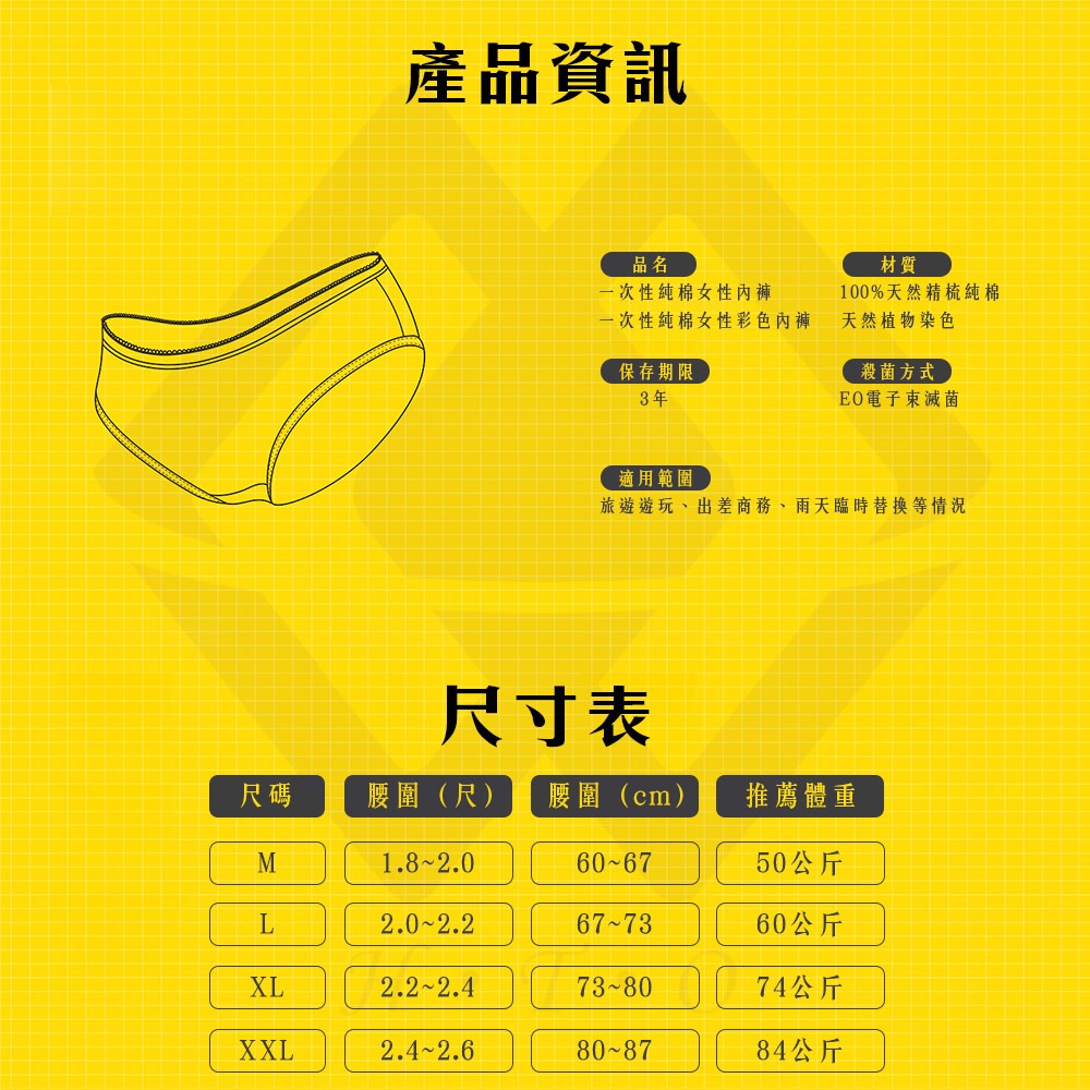 Disposable Cotton Women&rsquo;s Underwear &ndash; L / Morandi Color (5 Pcs/Set), , large