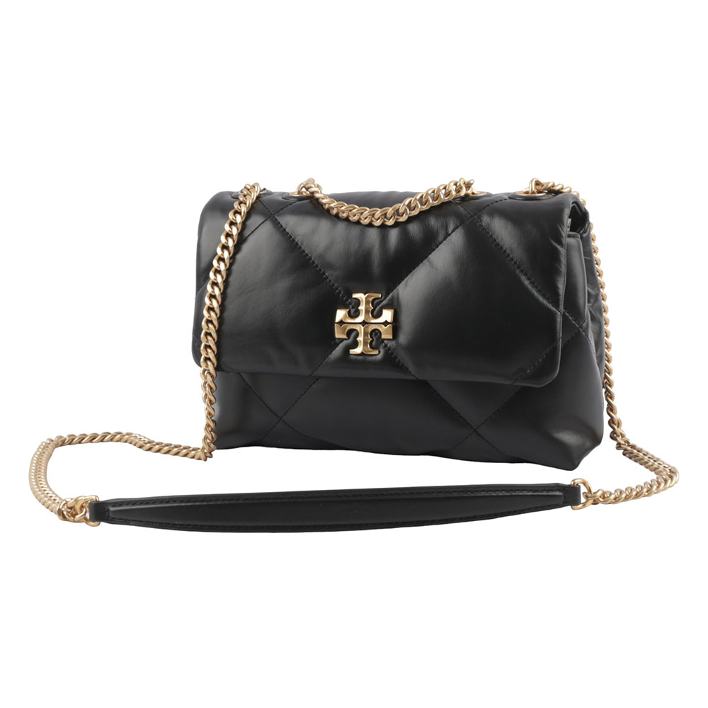 TORY BURCH Kira 納帕皮革鑽石格紋縫線小號二用包/黑色, , large