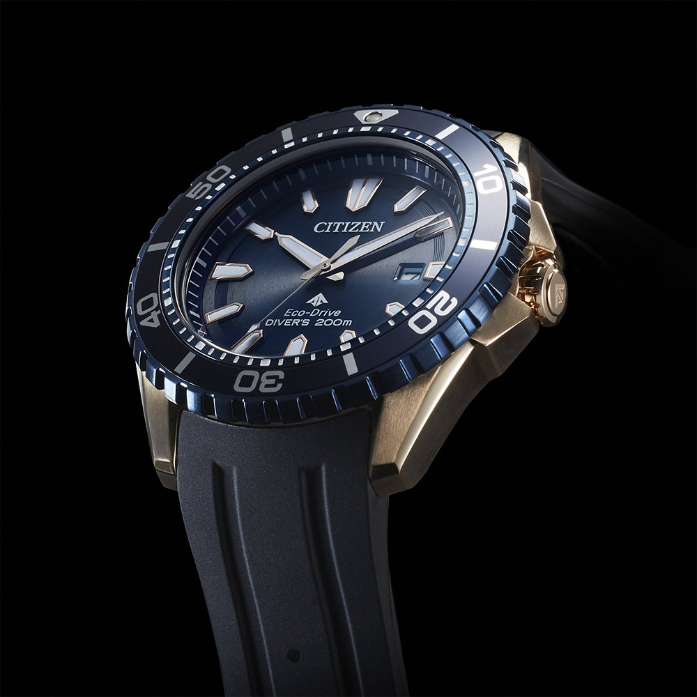 CITIZEN 星辰 PROMASTER MARINE 光動能200米潛水錶-黑x藍 BN0196-01L, , large