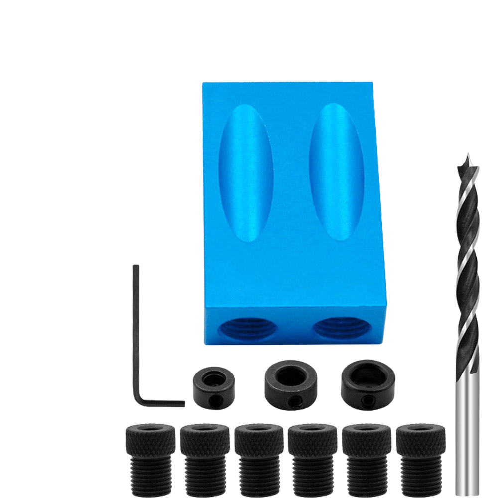 15-degree angle woodworking slanted hole locator - 14-piece set (including drill bit), , large