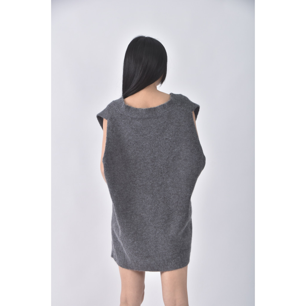 (F) 質感V領灰色上衣二手衣, , large