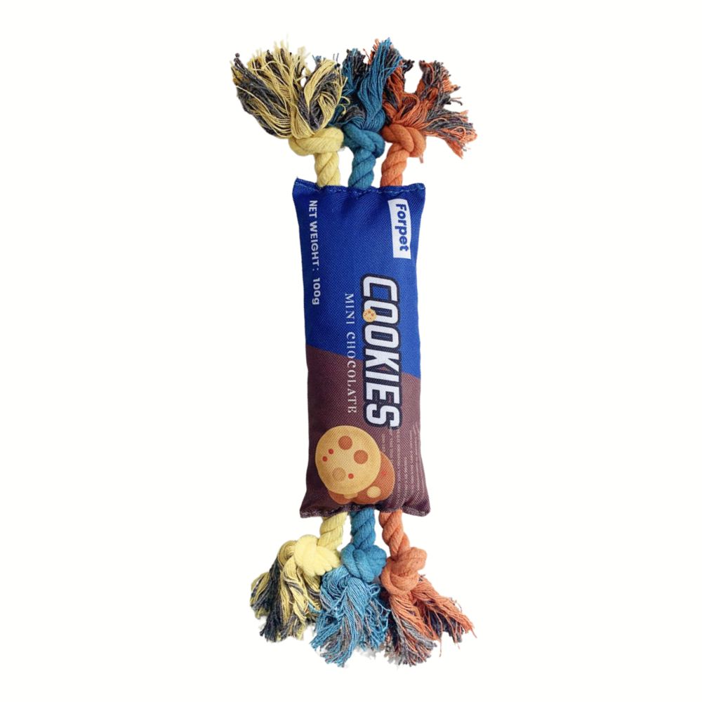 【寵愛生活本舖】餅乾/洋芋片造型棉繩發聲玩具 寵物玩具 狗狗玩具 啃咬玩具, , large