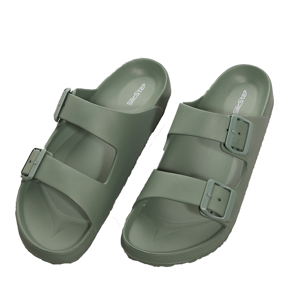 矽晶減塑休閒拖鞋-綠27