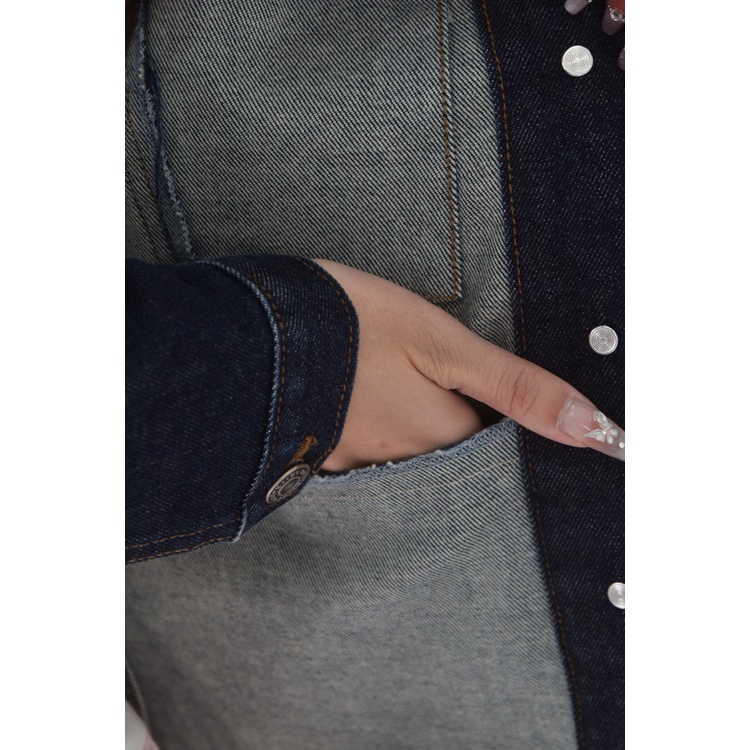 (S) et boite丹寧牛仔質感棉質藍色外套二手衣, , large