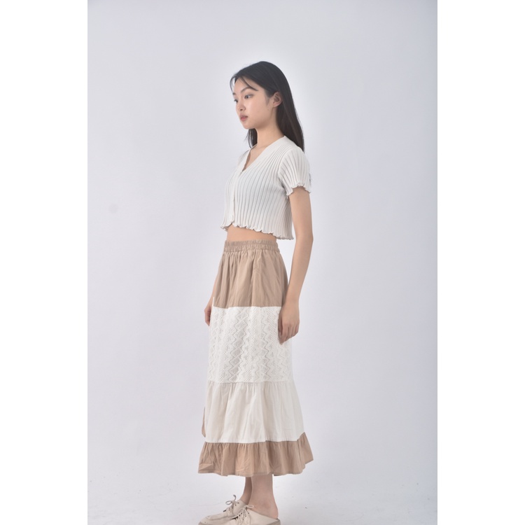 (S) sheson拼色杏色長裙二手衣, , large