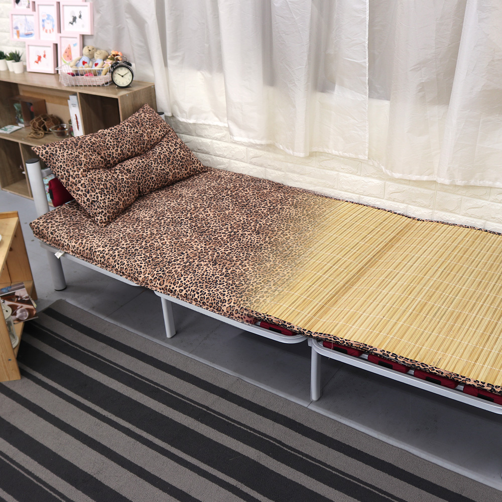 [台客嚴選] 豹紋竹面單人透氣床墊附枕 台灣製 學生床墊 單人床墊, 豹紋, large