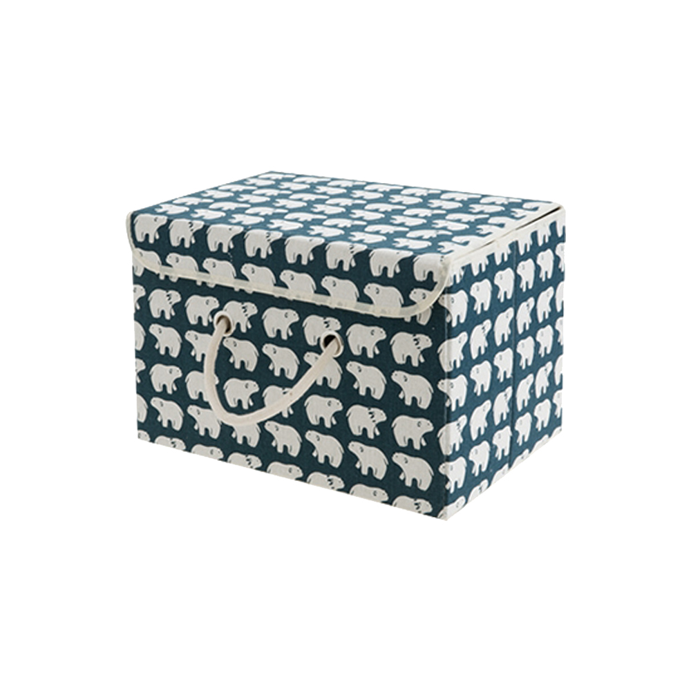 【上手家居】日式棉麻收納盒-三角樹(收納箱/折疊收納箱/衣服收納/衣服收納箱/棉麻收納箱/布藝收納箱), , large