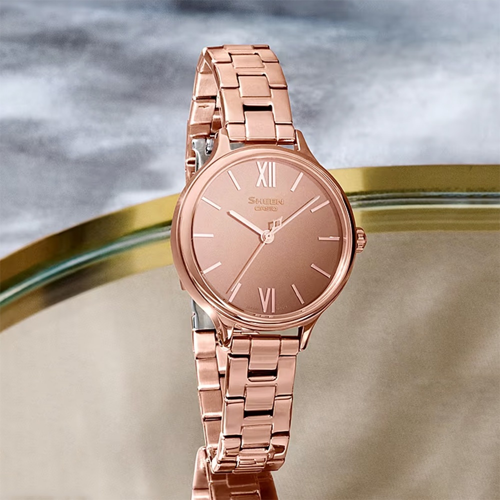 CASIO 卡西歐 SHEEN 鏡面拋光女錶 SHE-4560PG-4A, , large