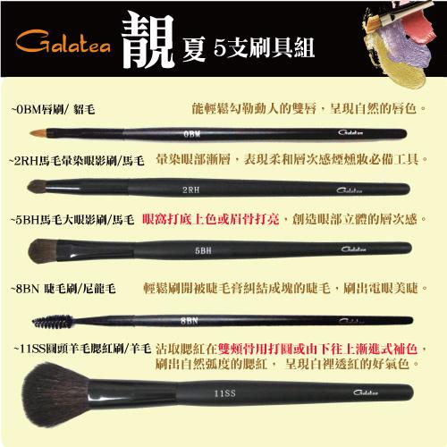 Galatea 葛拉蒂靚夏彩妝5支刷具組(送皮套), , large