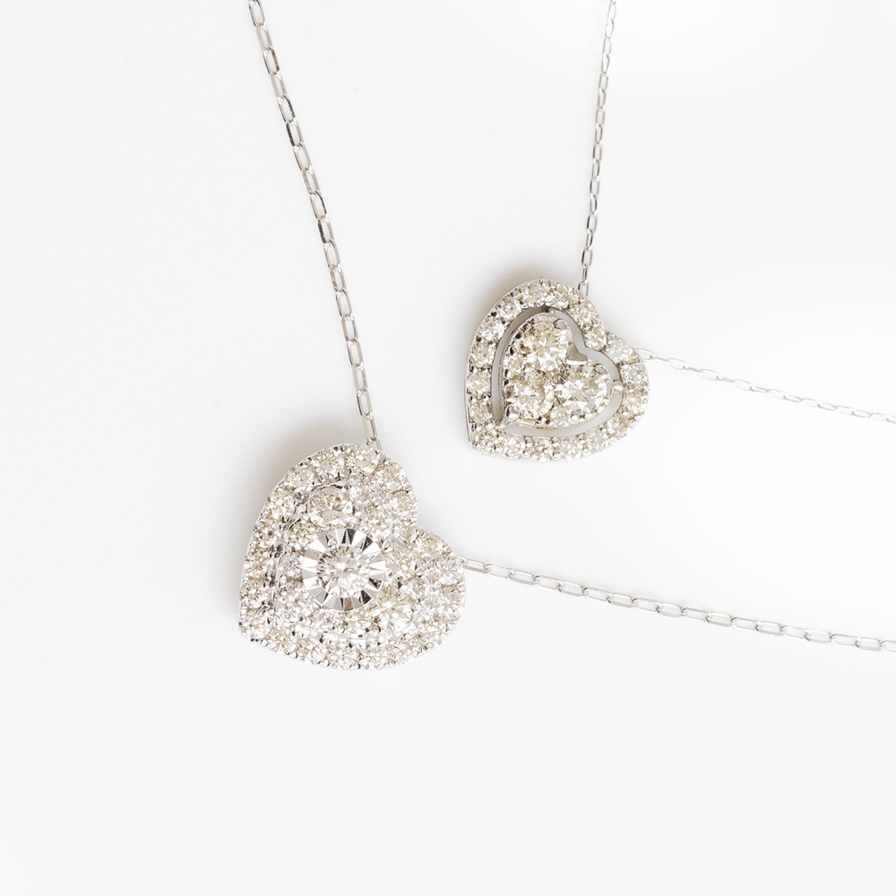 【18K真鑽項鍊】A'jane 18K白金 晨曦微光 愛心鑽石項鍊 A032503-004, , large