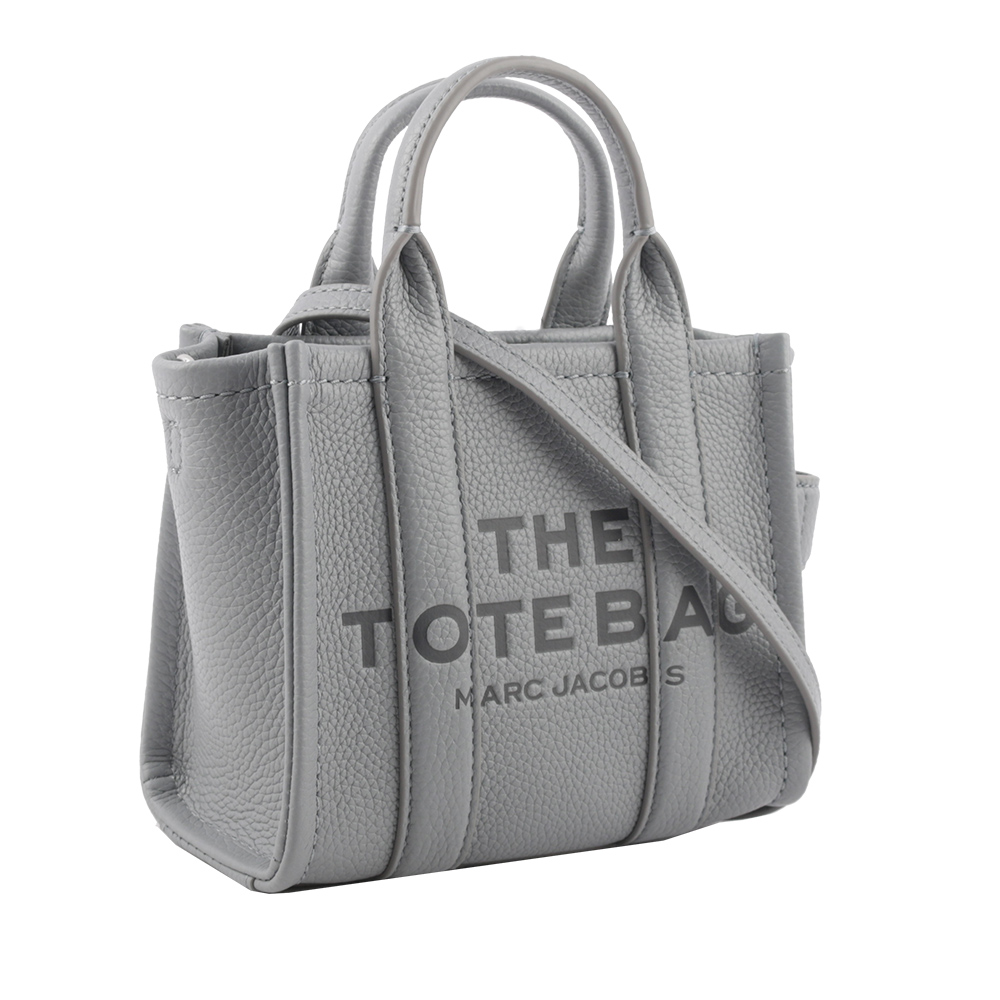 MARC JACOBS THE LEATHER TOTE 粒面皮革迷你托特包/灰色, , large