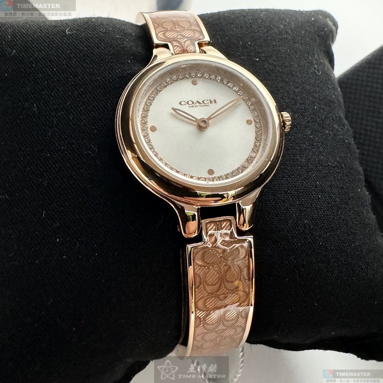 [星晴錶業]COACH手錶,26mm,CH00235銀白色錶面玫瑰金錶殼玫瑰金色精鋼錶帶款, , large