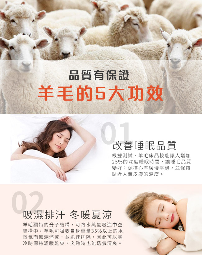 Taiwan-made moisture-wicking wool blanket 1.6kg / white, , large