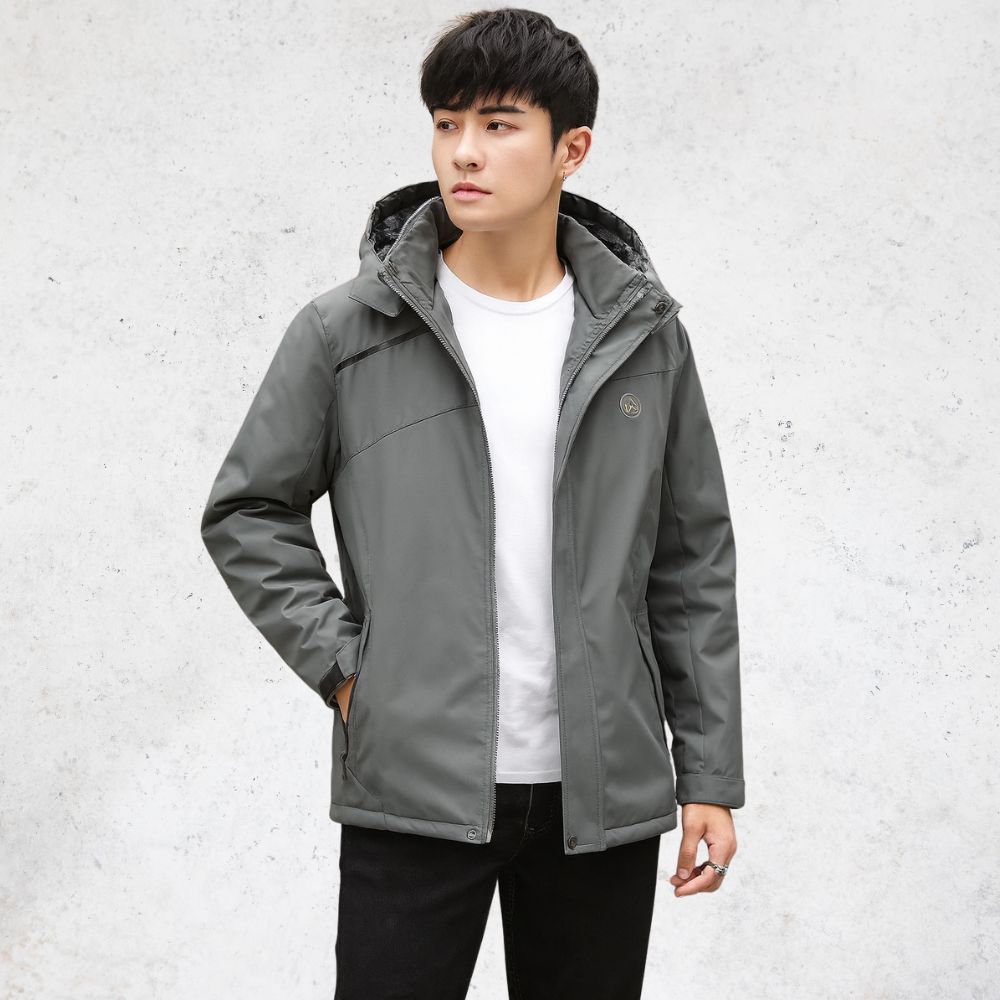 【億子洪】防水防風登山外套  加絨厚款-灰4XL【1899】, , large