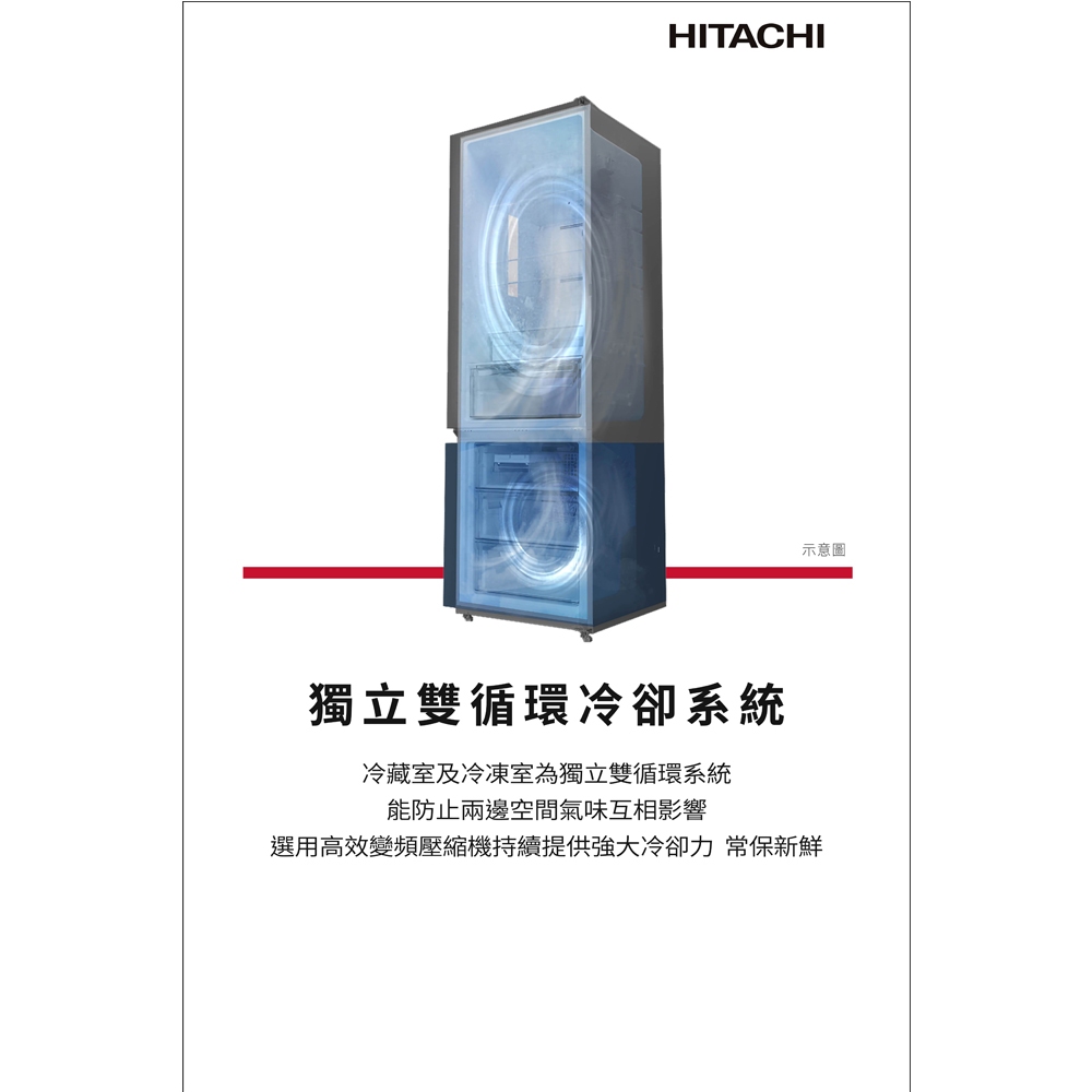 HITACHI 396L Top Freezer Inverter 2-Door Refrigerator HRBN7415DD, , large