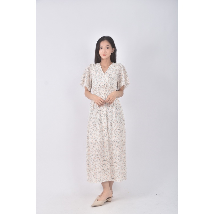 (S) 質感V領白色洋裝二手衣