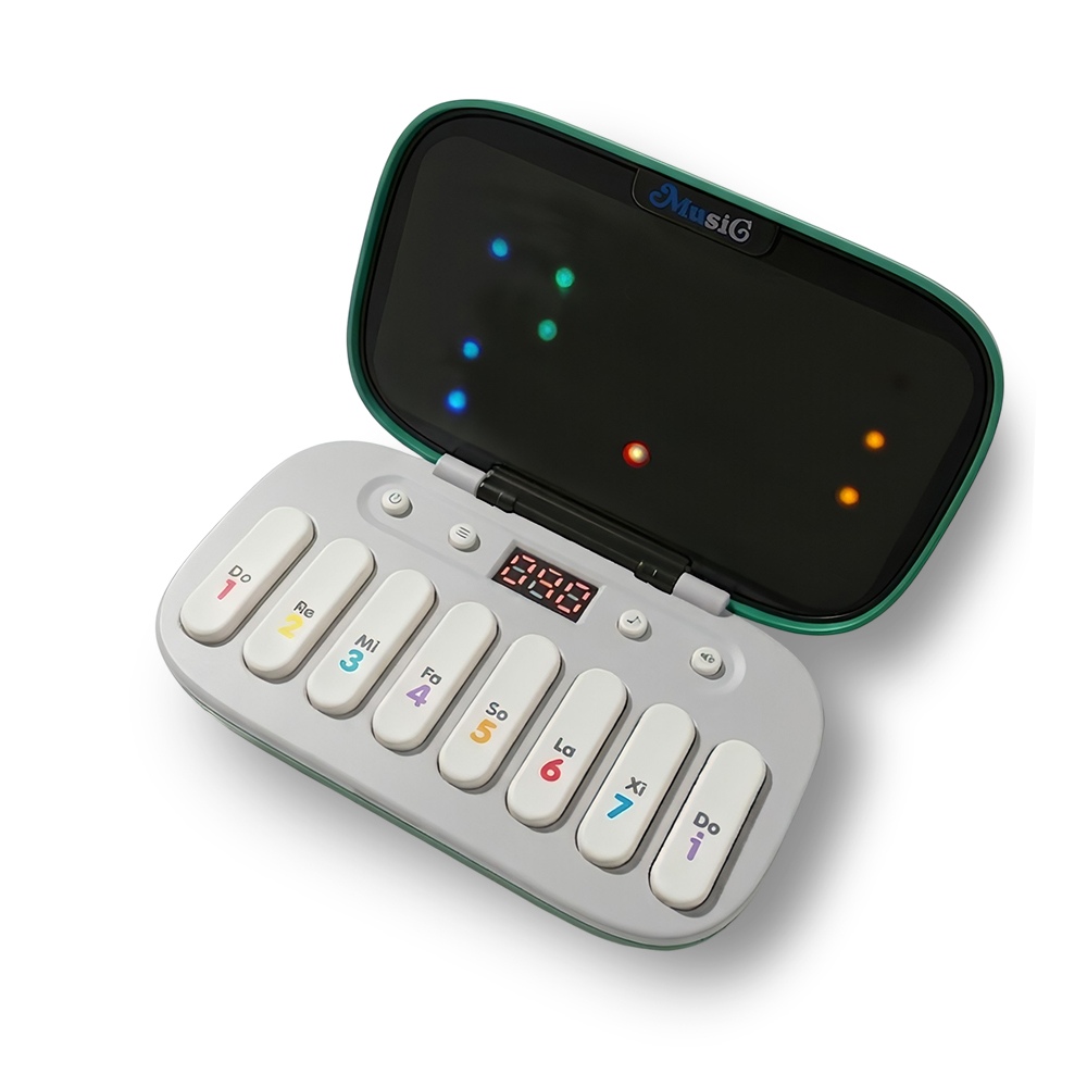 【複製】【KONIX】 掌上口袋琴 K8047 迷你電子琴 學習電子琴 兒童音樂玩具 七彩燈光琴 音樂禮物推薦-白色, , large