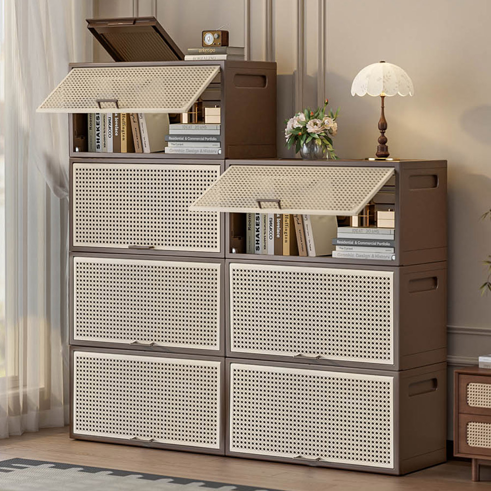 【AOTTO】60L藤編造型磁吸上掀收納箱(AC-219), , large