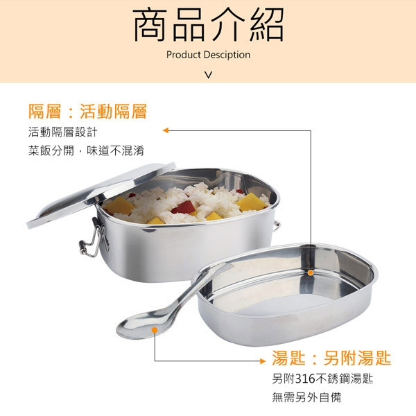 PERFECT 理想牌 極緻316不鏽鋼方形雙層便當盒 16m低-Leidea樂德兒, , large