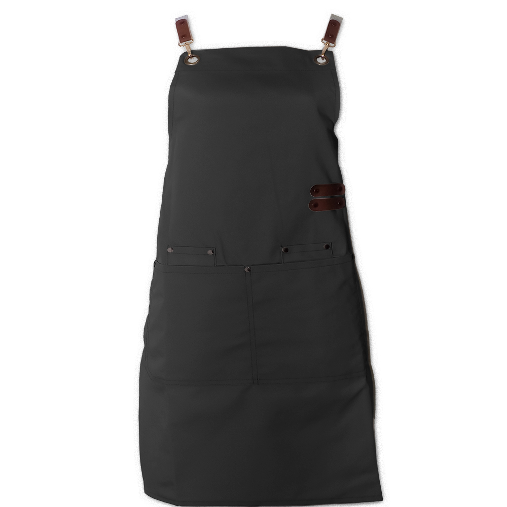 時尚帆布肩帶圍裙-紳士黑-2件, , large