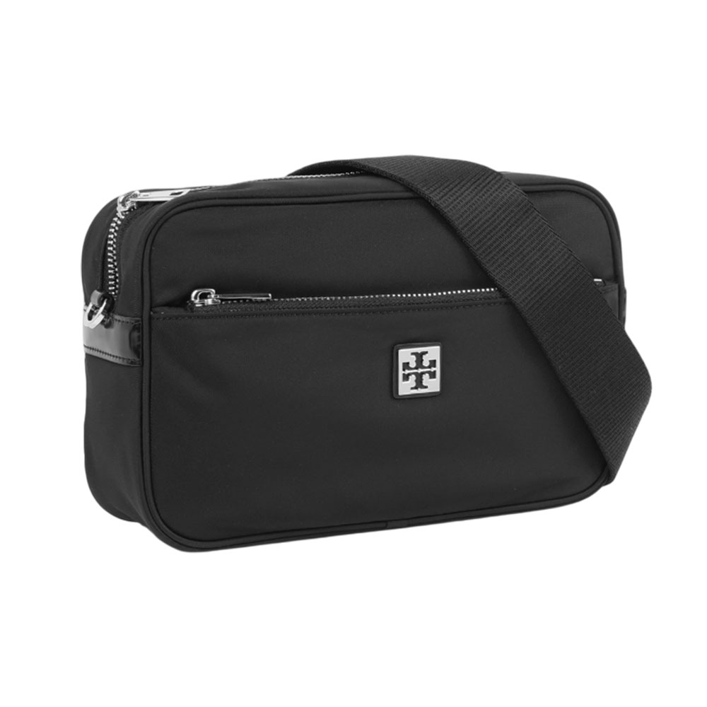 TORY BURCH Virginia 再生尼龍附小袋拉鍊斜背包(黑色), , large